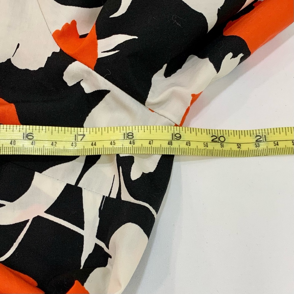 Who What Wear Black/Ivory/Orange Tulip Print Peplum, Long Sleeve Blouse,… - Picture 7 of 9